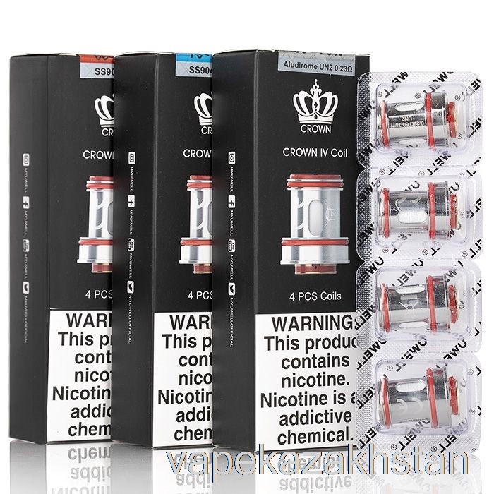 Vape Kazakhstan Uwell Crown 4 Replacement Coils 0.4ohm Dual SS904L Coils